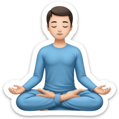 person meditating, gentle breath, peaceful look emoji sticker