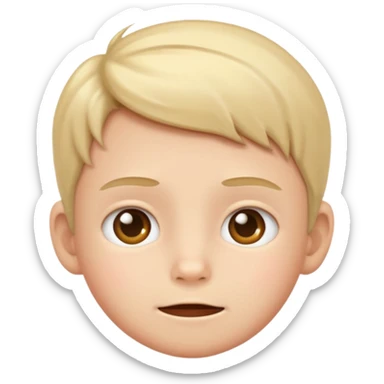 apple style emoji of a kid, neutral expression sticker