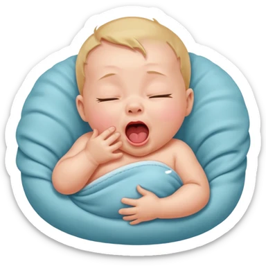 A newborn baby yawning. sticker