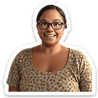 boy with glasses smiling indoors sticker