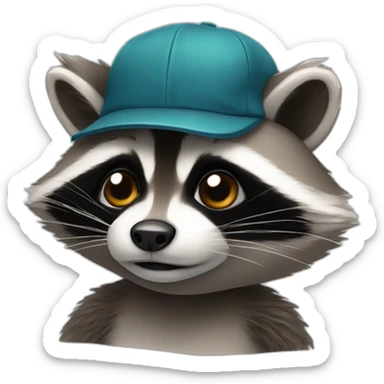 racoon with caps sticker