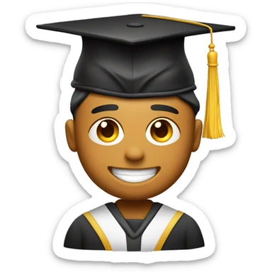 Emoji de un estudiante con una gorra de graduación y una gran sonrisa. sticker