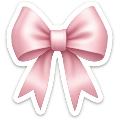 light pink ribbon bow sticker