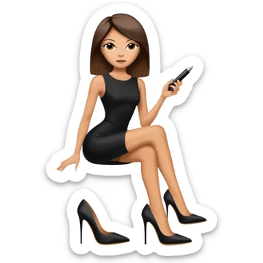 1990’s posh spice black stiletto sticker