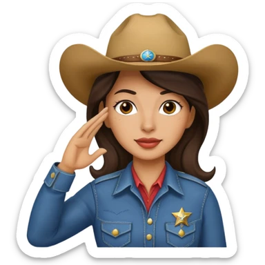 Saluting cowgirl Latina sticker