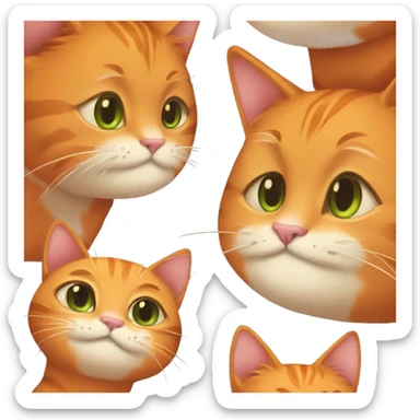 Big orange cat AND small tricolour kitty sticker