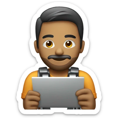 Diesel fitter working on machine  sticker