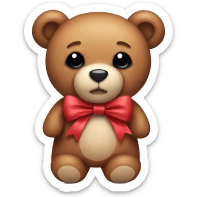 Teddy bear with a bow sticker