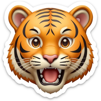 tiger face Poggers meme with surprised open mouth for Twitch emote sticker