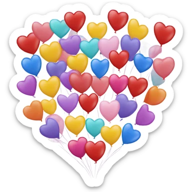 heart shaped balloons sticker