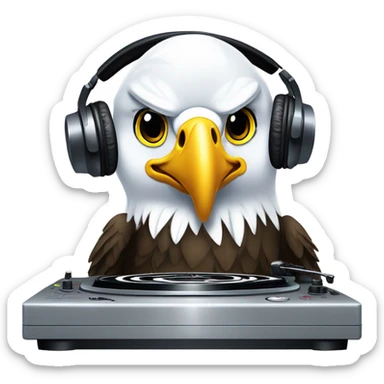 Bald eagle DJ sticker