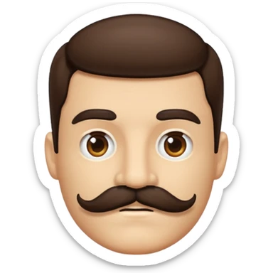 mustache only sticker