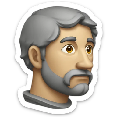 medieval innovator, thinking, concentrated, torso sticker