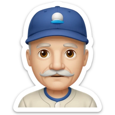 viejo pelon bigote gorra beisbol N sticker