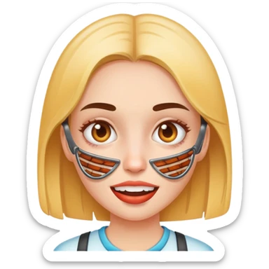 grill with a girl face  sticker