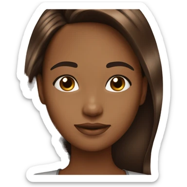 Girl with highlights in her har caramel and dark brown  sticker