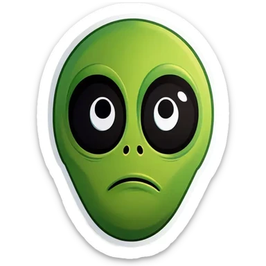 An alien emoji with a green-colored head sticker