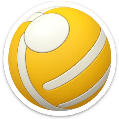 yellow and white striped ball, flat, minimal, colored circle emoji style sticker