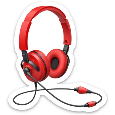 Red headset microphone  sticker