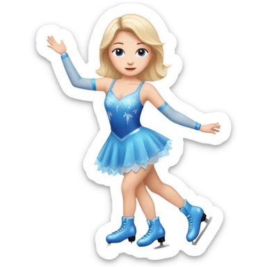 buz pıstının ustunde kayan,yarısma ıcın elbıse gıymıs ve artıstık hareketler yapan kadın emojısı  sticker