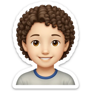 "- Nam
- 10 tuổi
- Da trắng
- Tóc ngắn, xoăn xù
- Cười tươi
" sticker