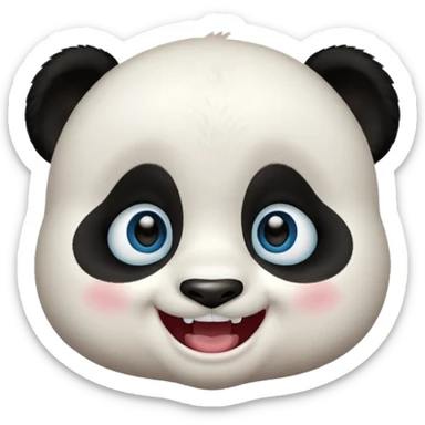 Baby girl blue eyed panda laughing sticker