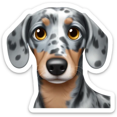 dapple blue merle dachshund with one eye blue and one eye brown sticker