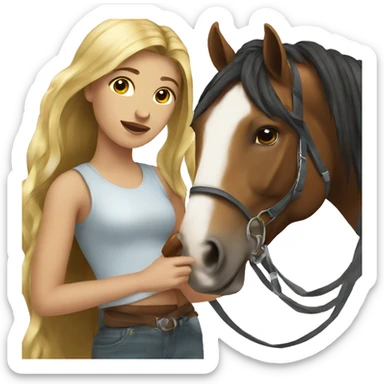 Girl with horse  sticker