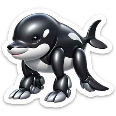 black tubby orca robodog sticker