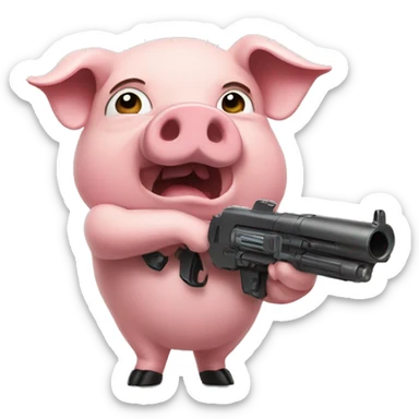 pig with blaster sticker