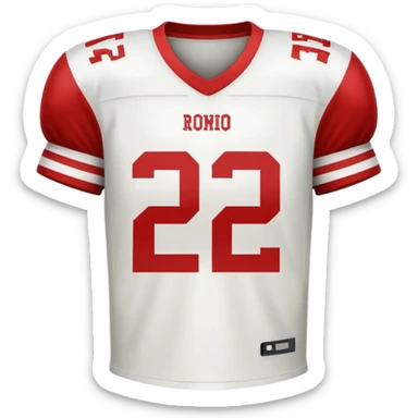 White football jersey turn around with number 22 and my name RONIHO sticker
