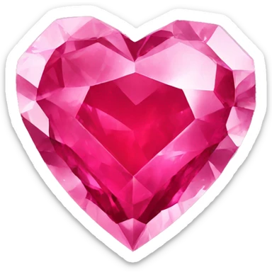 Ruby crystal heart sticker