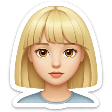 Blonde girl with bangs  sticker