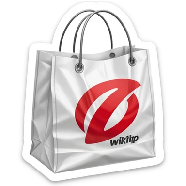 plastic shopping bag with 'KwikTrip' logo, slightly crumpled sticker