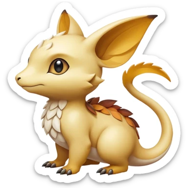 White soft natural realistic romantic vintage antique divine beautiful elegant pretty precious cute young youthful  Fakémon-Pokémon-hybrid-creature sticker
