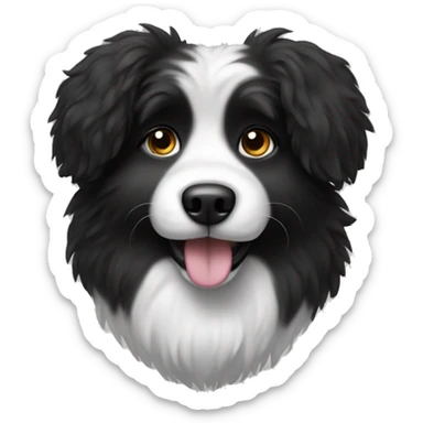 Black and white fluffy dog sticker