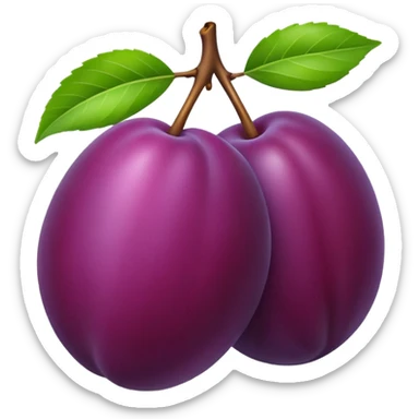 plum fruit, shiny, no text sticker