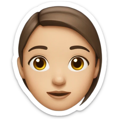 Girl with hazel eyes and straight brown hair sticker