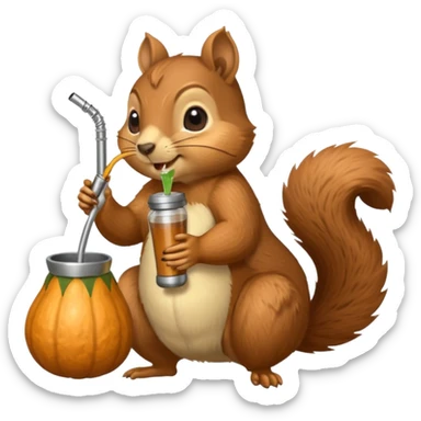 Ardilla tomando mate, que es como un vaso con una bombilla, asi: 🧉 sticker