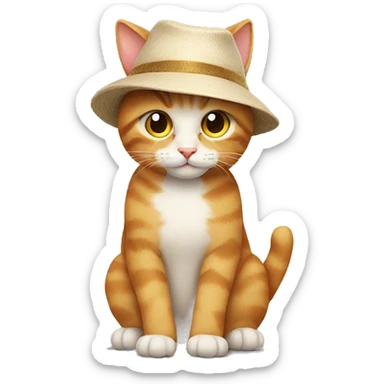 Cat wearing a hat sticker