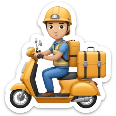Scooter courier with insulated case,Delivery Crew sticker