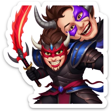 Demon-Horned Warrior sticker