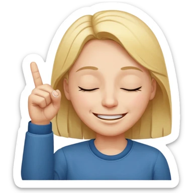 smiling face with closed eyes, raising the middle finger sticker