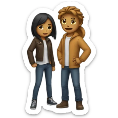 Girl and a boy fighting both should be fair sticker