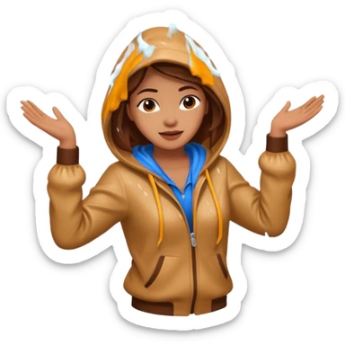 All Brown outline of a female dancing with thunder in the background  sticker