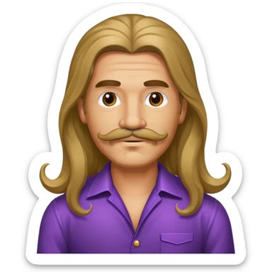 long haired man with mustache with night club outfits sticker