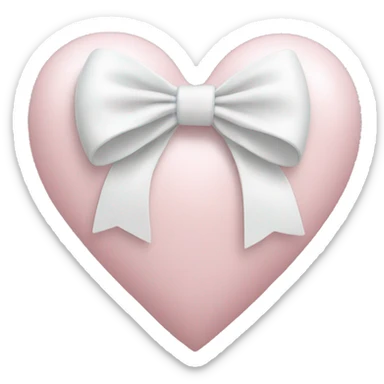 pale pink heart with a white bow sticker