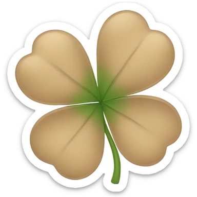 Beige four leaf clover sticker