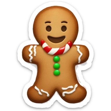 gingerbread cookie with candycane sticker