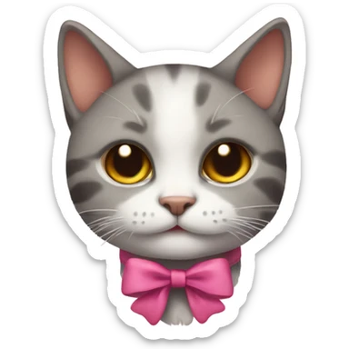 Cat with bow sticker